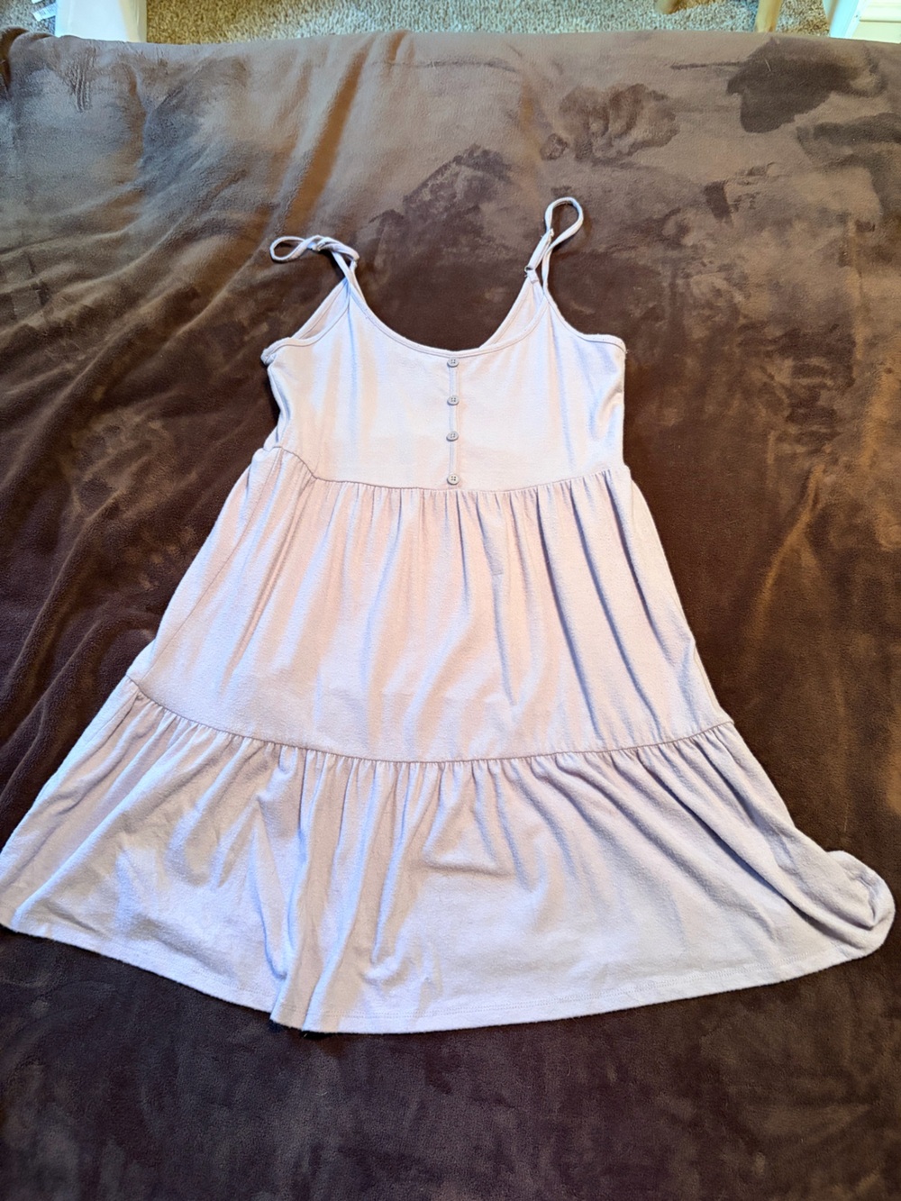 wild fable Lavender Tiered Button-Front Camisole Dress